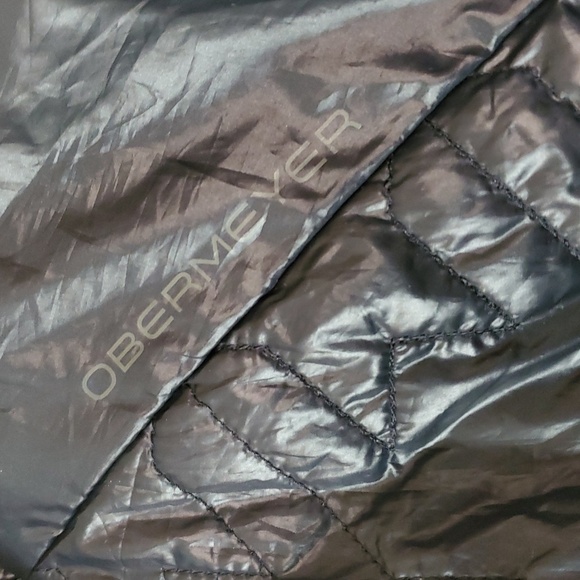 Mens Obermeyer Black Lightweight Puffer Coat Size Extra Large Stretch Panels - Picture 3 of 14